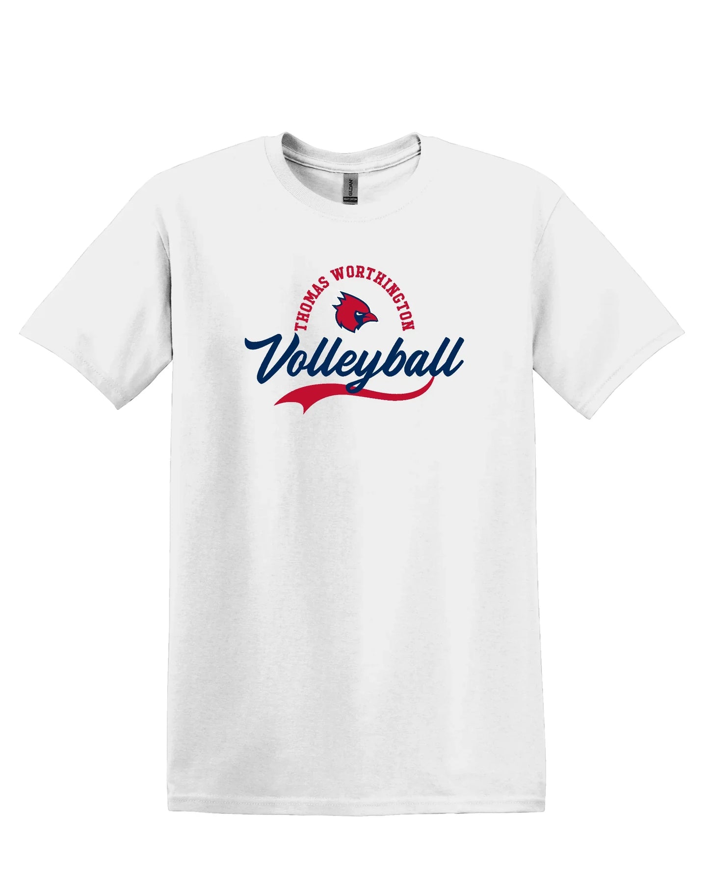 "Thomas Worthington Volleyball" Cardinal Unisex Softstyle Tee - Varsity92