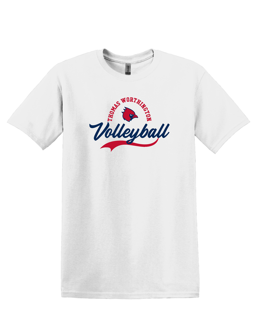 "Thomas Worthington Volleyball" Cardinal Unisex Softstyle Tee