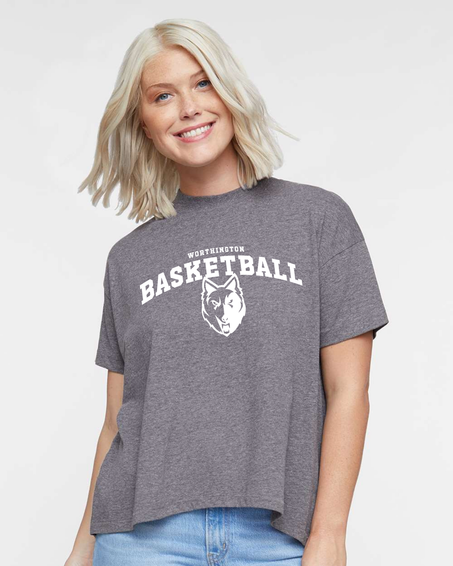 "Worthington Basketball" Hi-Lo Women's Relaxed Tee
