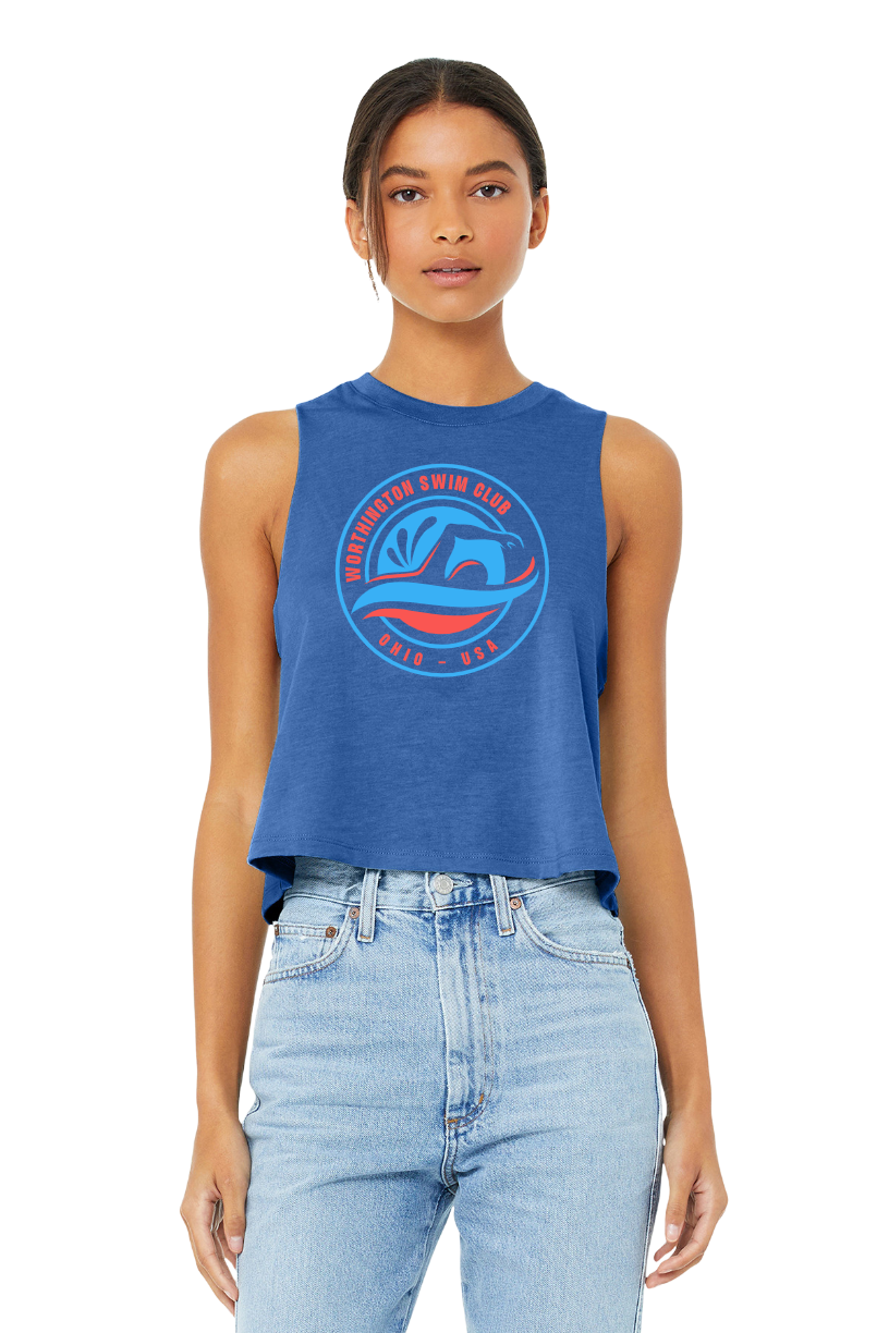 "Worthington Swim Club" Women's Racerback Crop Tank