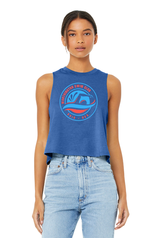 "Worthington Swim Club" Women's Racerback Crop Tank