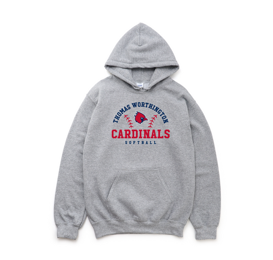 "Thomas Worthington Cardinals Softball" Unisex Heavy Blend Hoodie