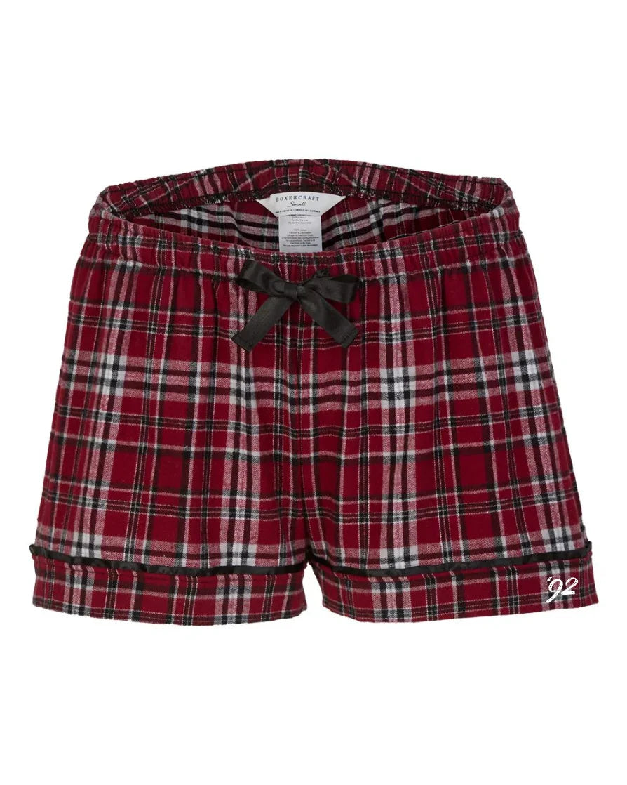 V92 Boxercraft™ Flannel Boxer Shorts – Garnet Plaid - Varsity92