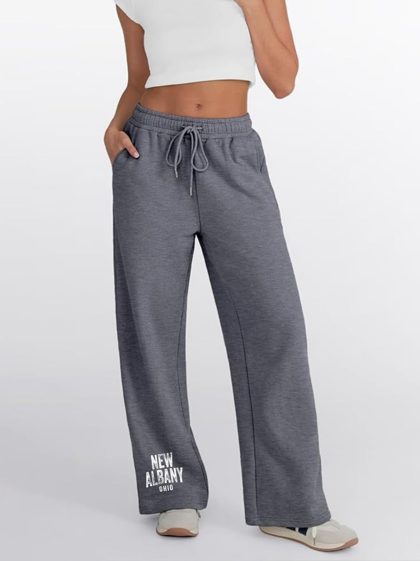 "New Albany Ohio" Fleece Wide-Leg Women’s Sweatpants