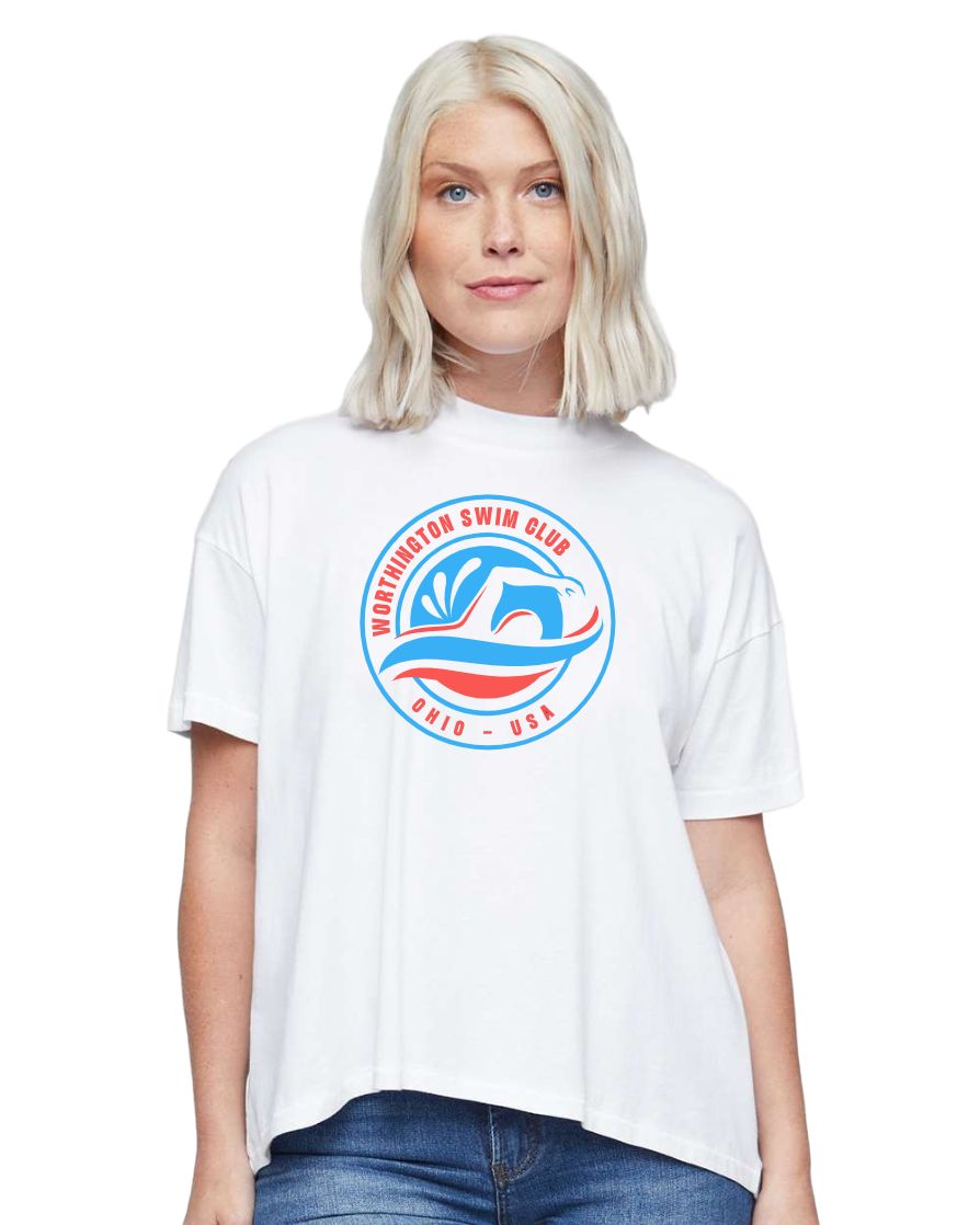 "Worthington Swim Club "Hi-Lo Women's Relaxed Tee