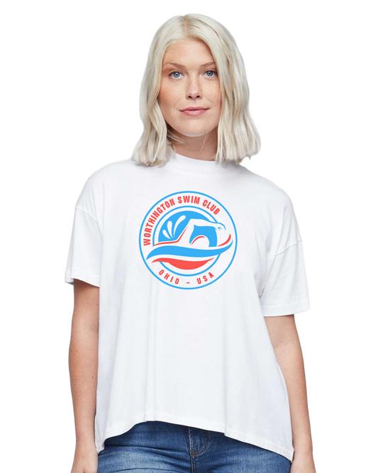 "Worthington Swim Club "Hi-Lo Women's Relaxed Tee