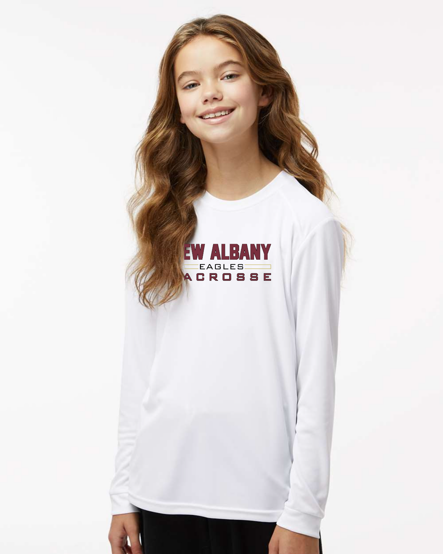 "New Albany Eagles Lacrosse" YOUTH Performance Long Sleeve Tee