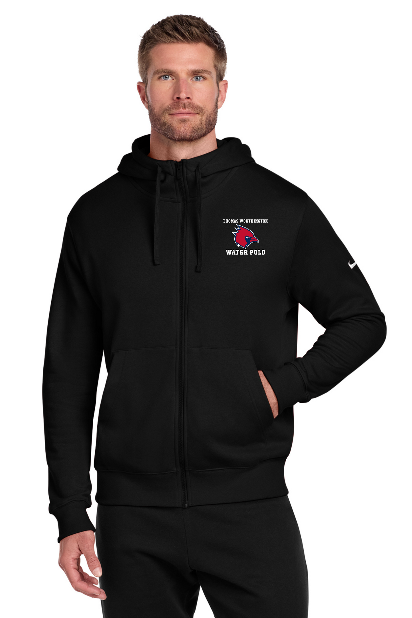 Nike "Thomas Worthington Water Polo" Embroidered Club Fleece Full-Zip Hoodie