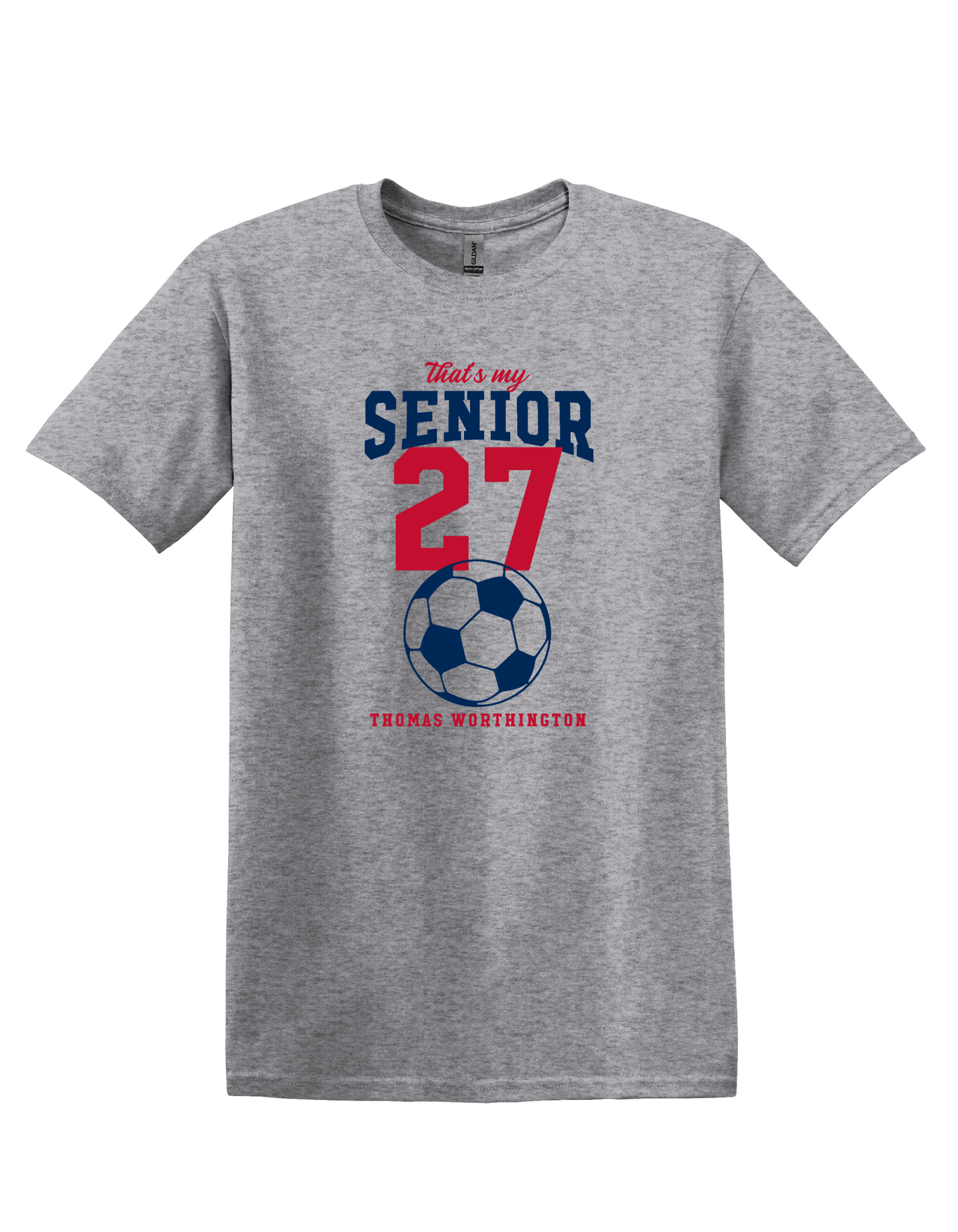 TWHS Girls Soccer "That's My Senior" PERSONALIZED Softstyle Unisex Comfort Tee