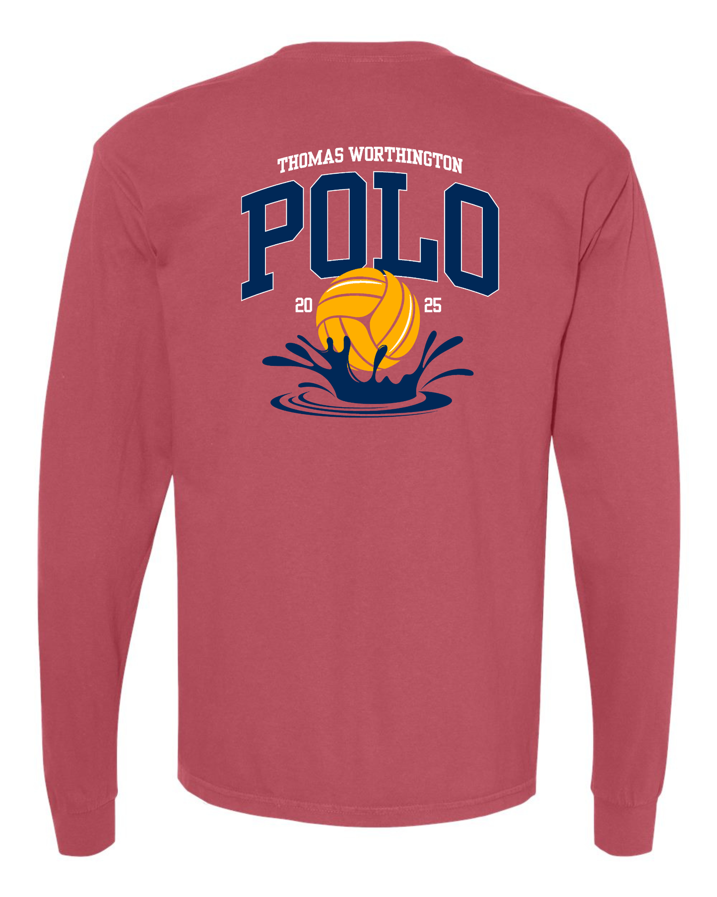 "Thomas Worthington Water Polo" Splash Comfort Colors Unisex Vintage Long Sleeve Tee