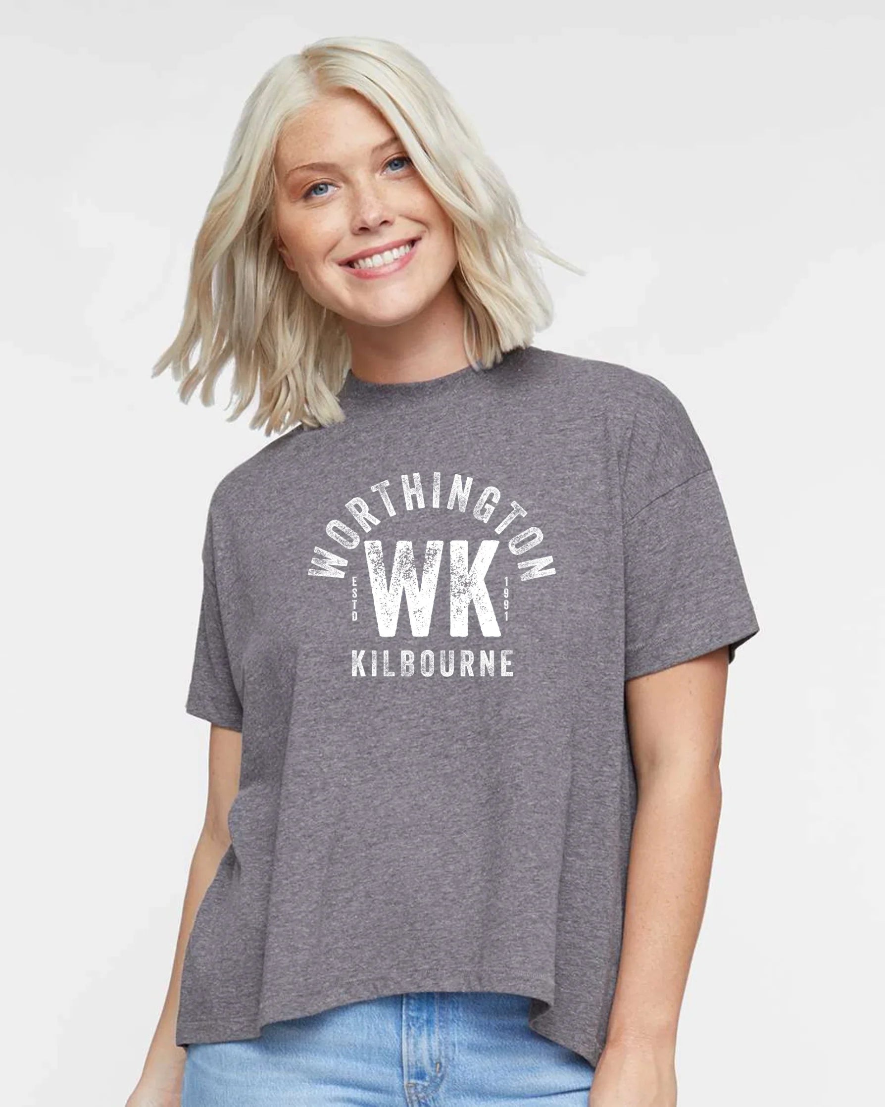 "Worthington Kilbourne" Hi-Lo Women's Relaxed Tee - Varsity92