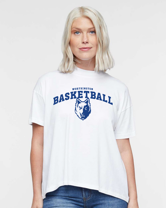 "Worthington Basketball" Hi-Lo Women's Relaxed Tee