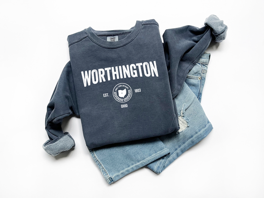 Worthington, Ohio "Est 1803" Comfort Colors Vintage Sweatshirt