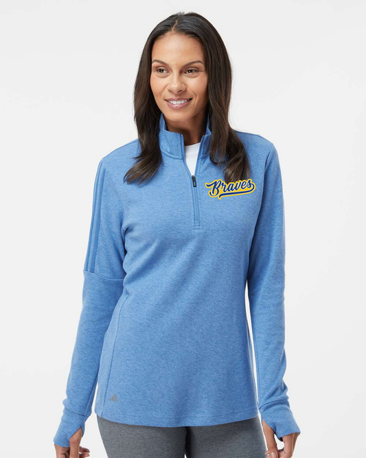 Olentangy "Braves" Adidas 3-Stripe Women's Embroidered Quarter Zip Sweater