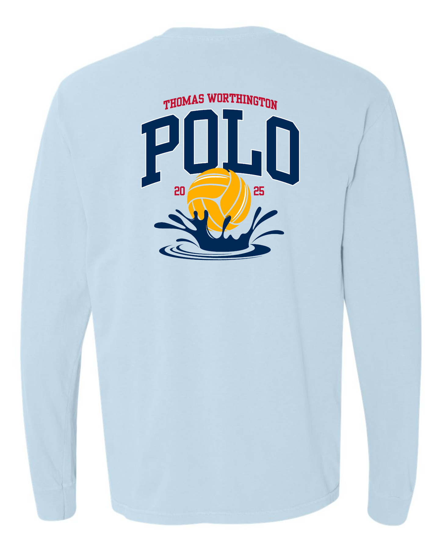 "Thomas Worthington Water Polo" Splash Comfort Colors Unisex Vintage Long Sleeve Tee