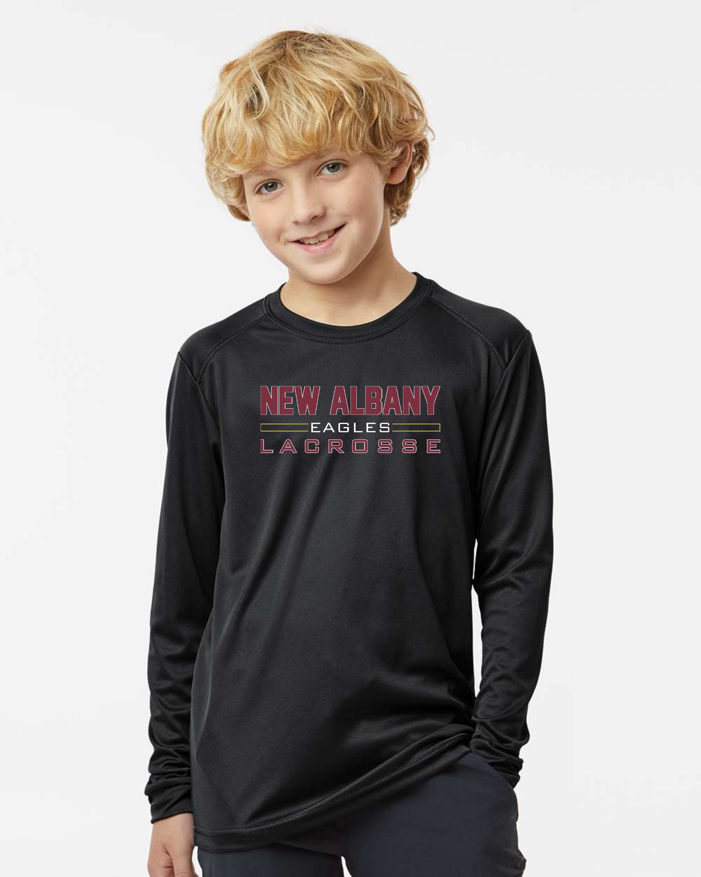 "New Albany Eagles Lacrosse" YOUTH Performance Long Sleeve Tee