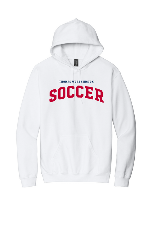 "Thomas Worthington Soccer" Softstyle Midweight Pullover Hooded Sweatshirt (Adult & Youth Sizes)