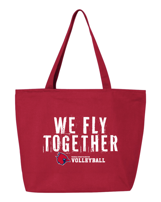 Thomas Worthington Volleyball "We Fly Together" Zippered Canvas Tote