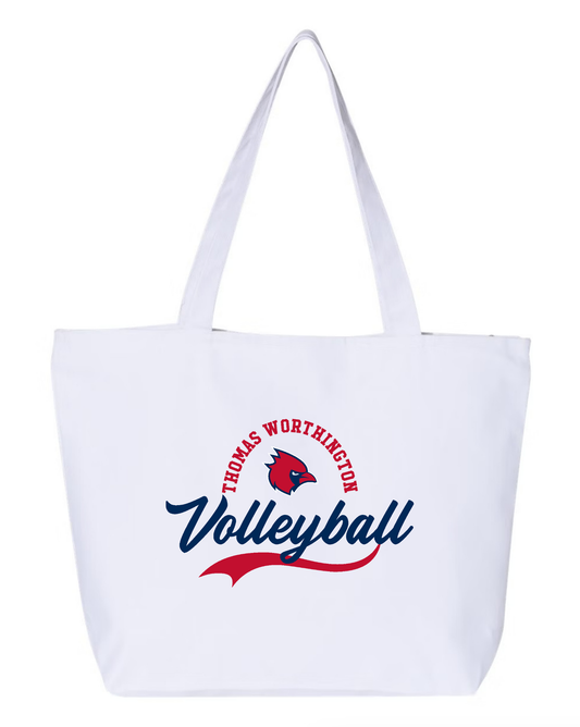 "Thomas Worthington Volleyball" Zippered Canvas Tote