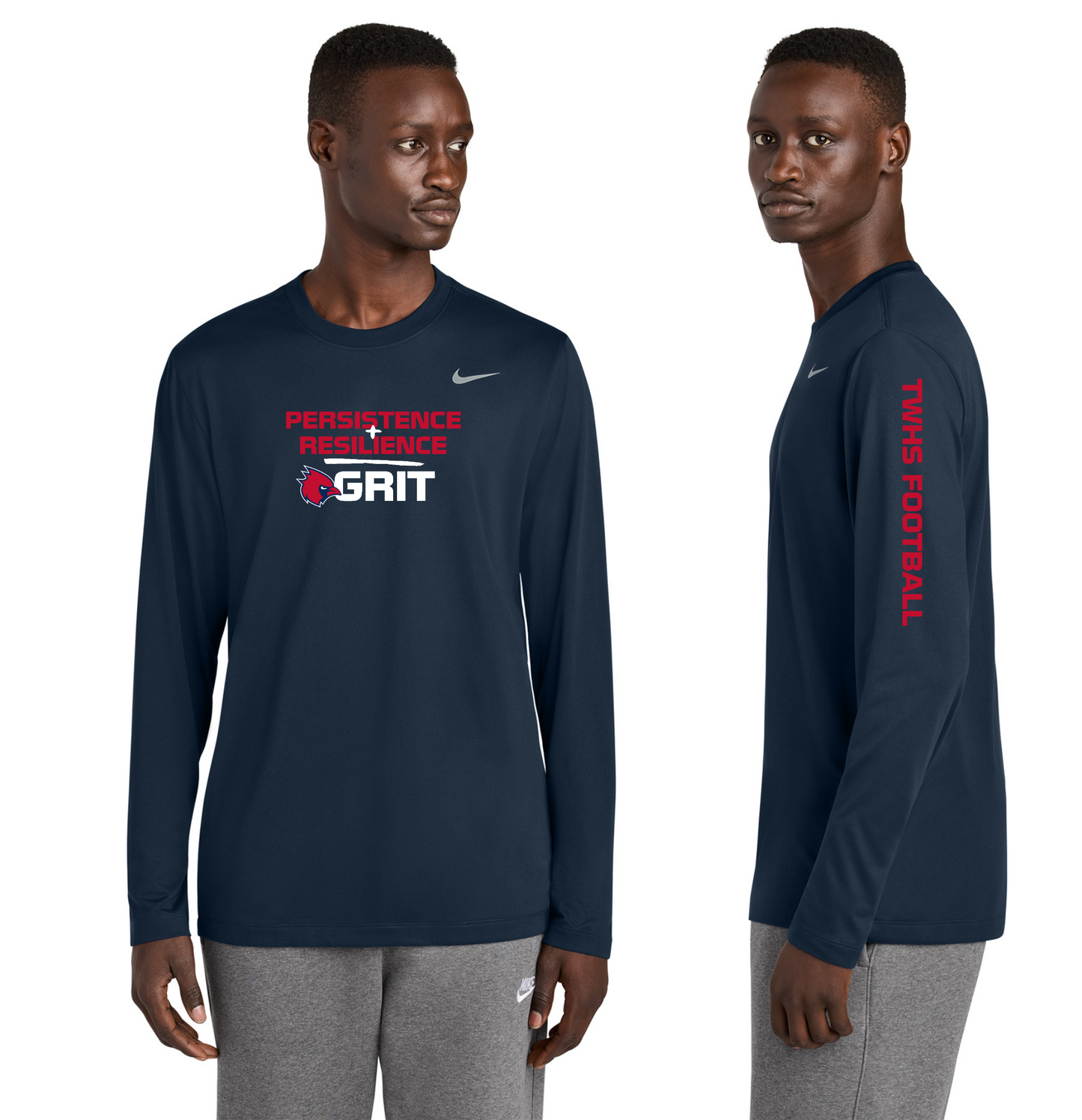 "Persistence Resilience Grit" Thomas Worthington Nike Men's rLegend Long Sleeve Tee