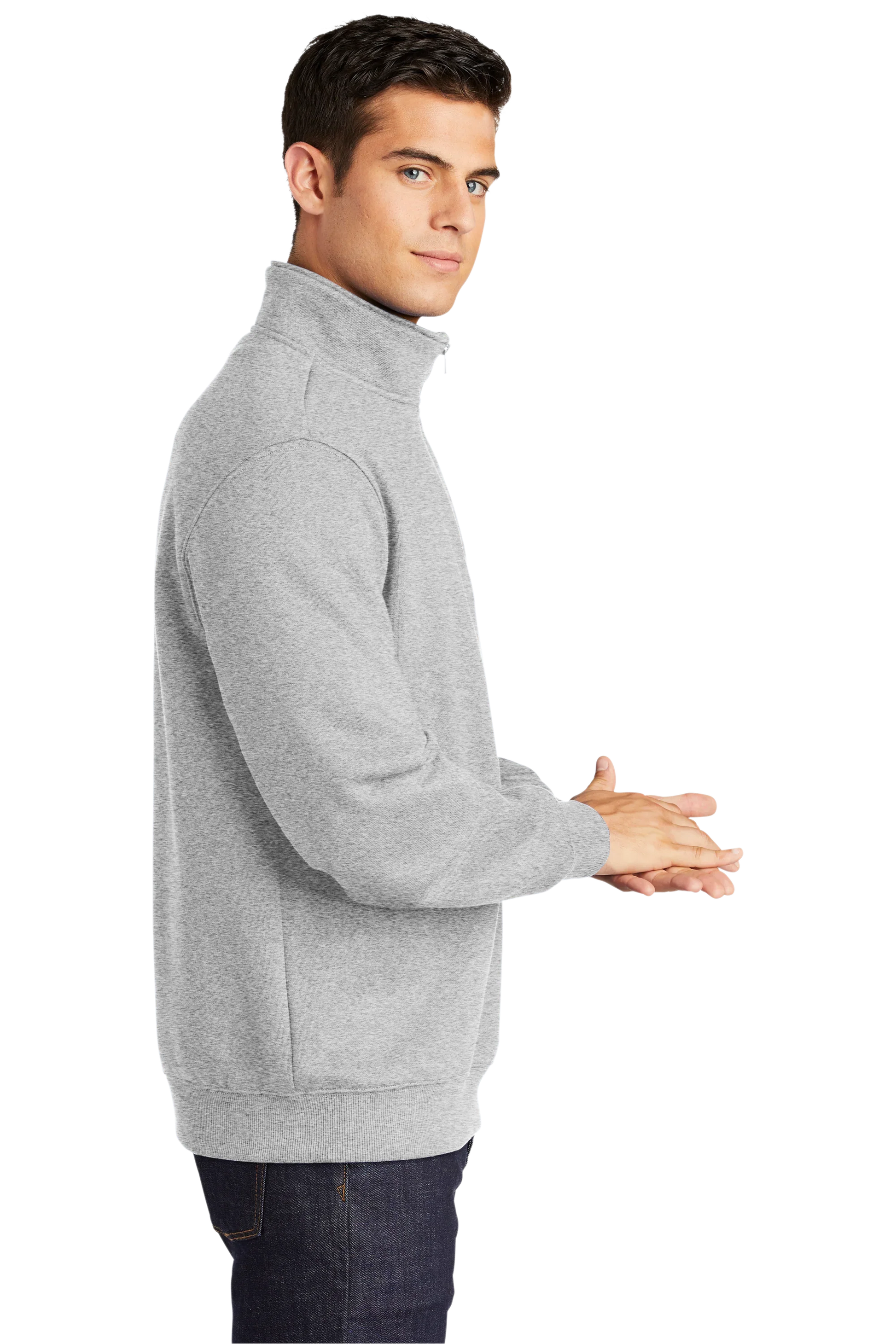 Thomas Worthington “Cardinal + Hockey Sticks” Embroidered Men's Quarter Zip Sweatshirt - Varsity92