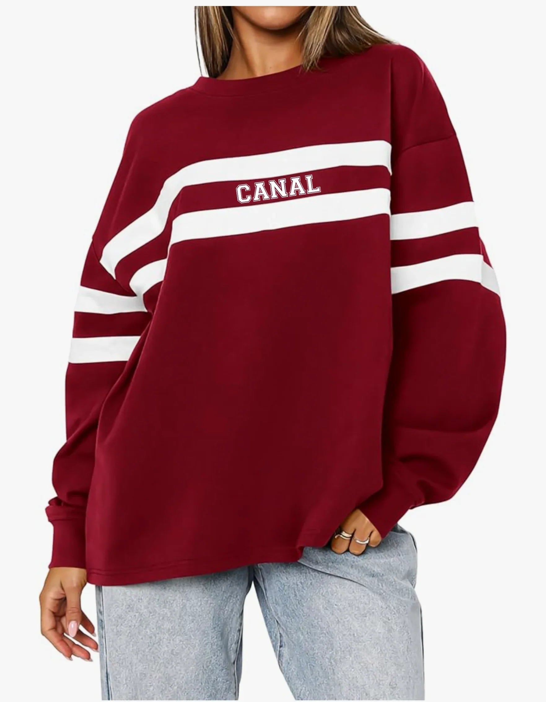 "Canal" Oversized Women's Crewneck Lightweight Sweatshirt - Varsity92