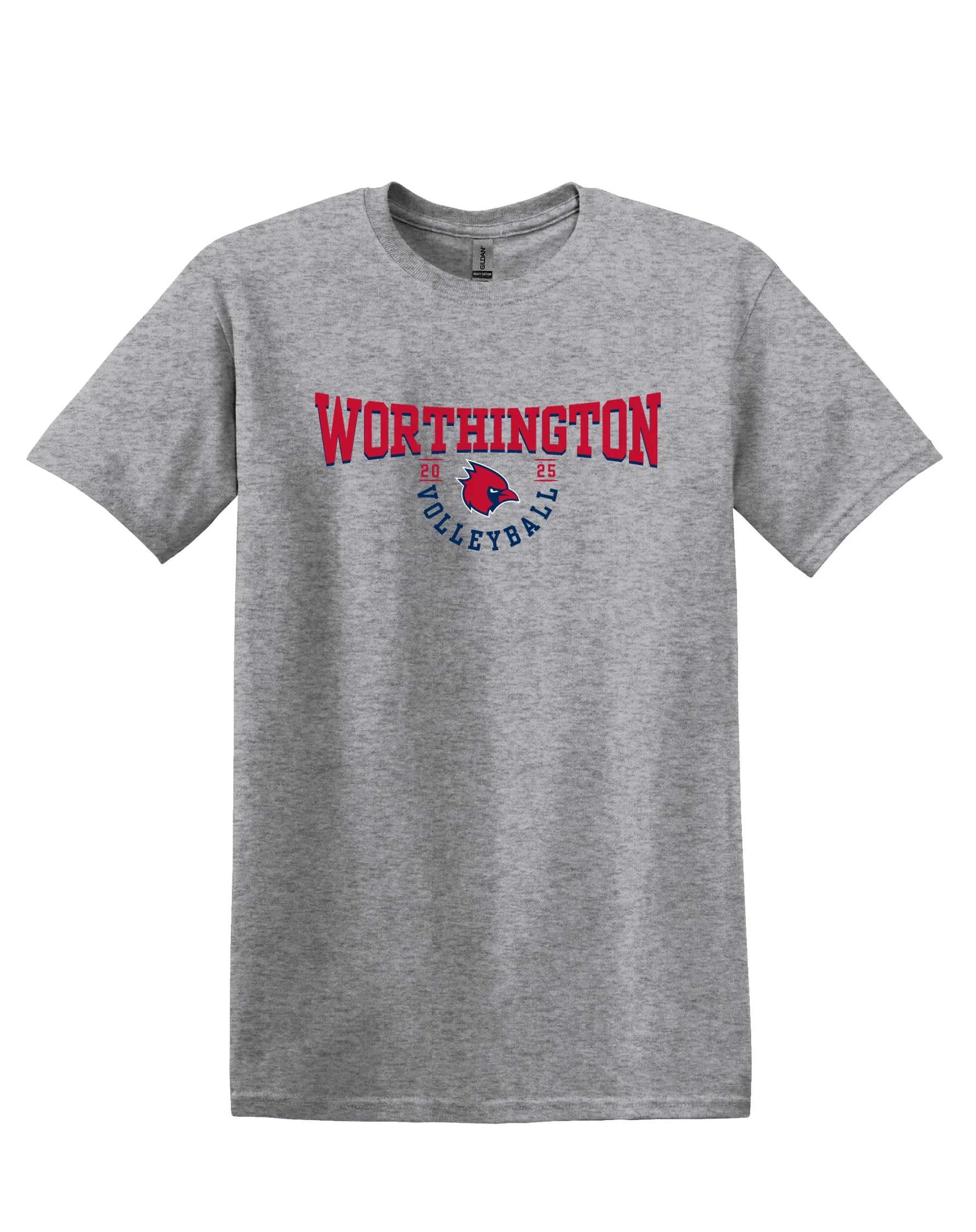 "WORTHINGTON Volleyball" Cardinal Unisex Softstyle Tee - Varsity92