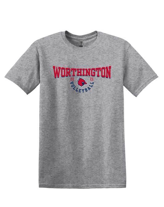 "WORTHINGTON Volleyball" Cardinal Unisex Softstyle Tee
