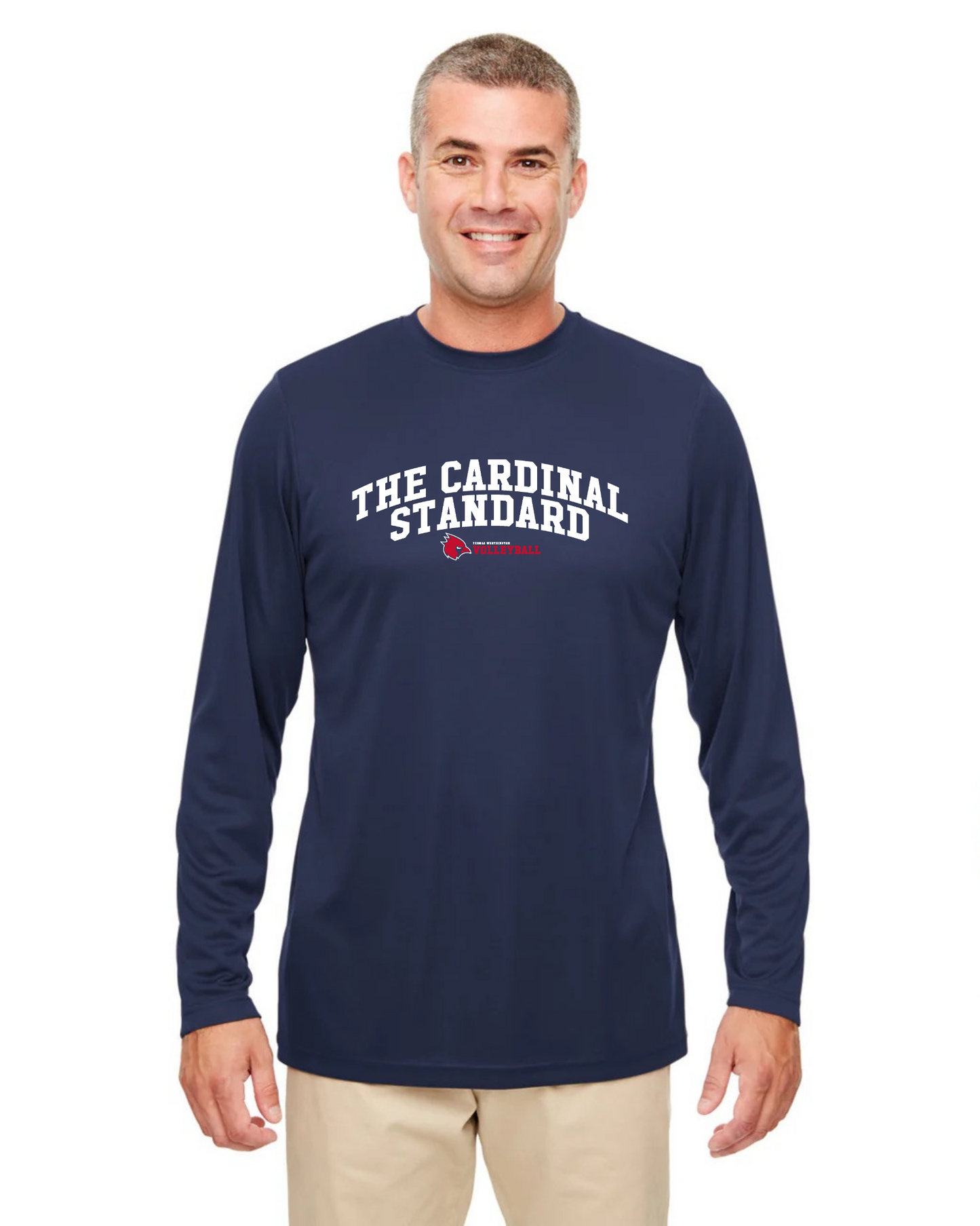 TWHS Boys Volleyball "The Cardinal Standard" Performance Long Sleeve Tee