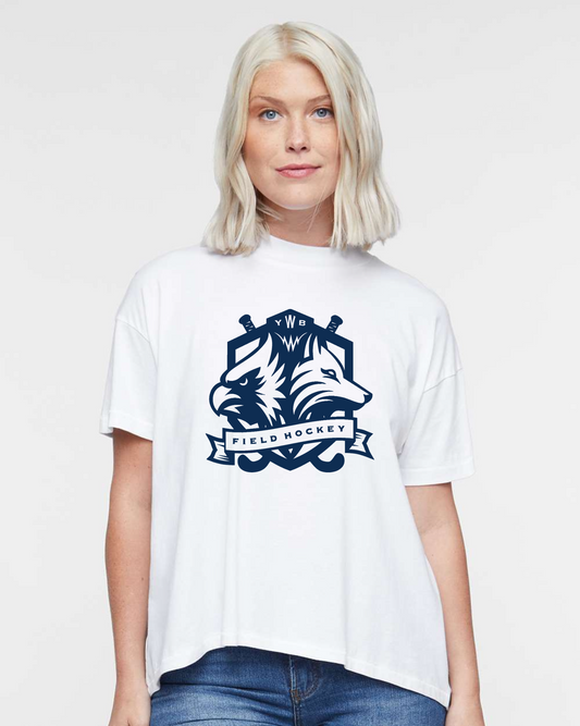 "WYB FIELD HOCKEY" Hi-Lo Women's Relaxed Tee