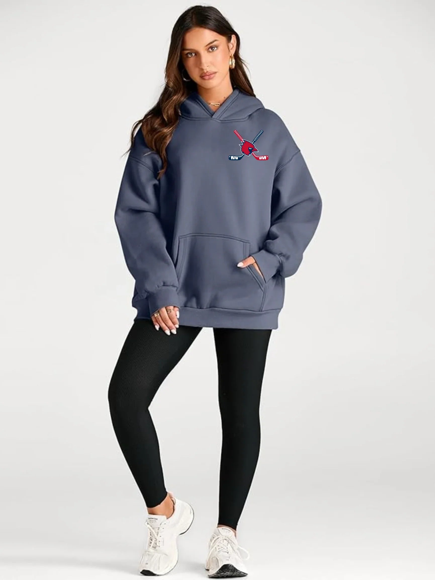 Thomas Worthington "Cardinal + Hockey Sticks + Cardinal Nation" Women's Oversized Hoodie - Varsity92