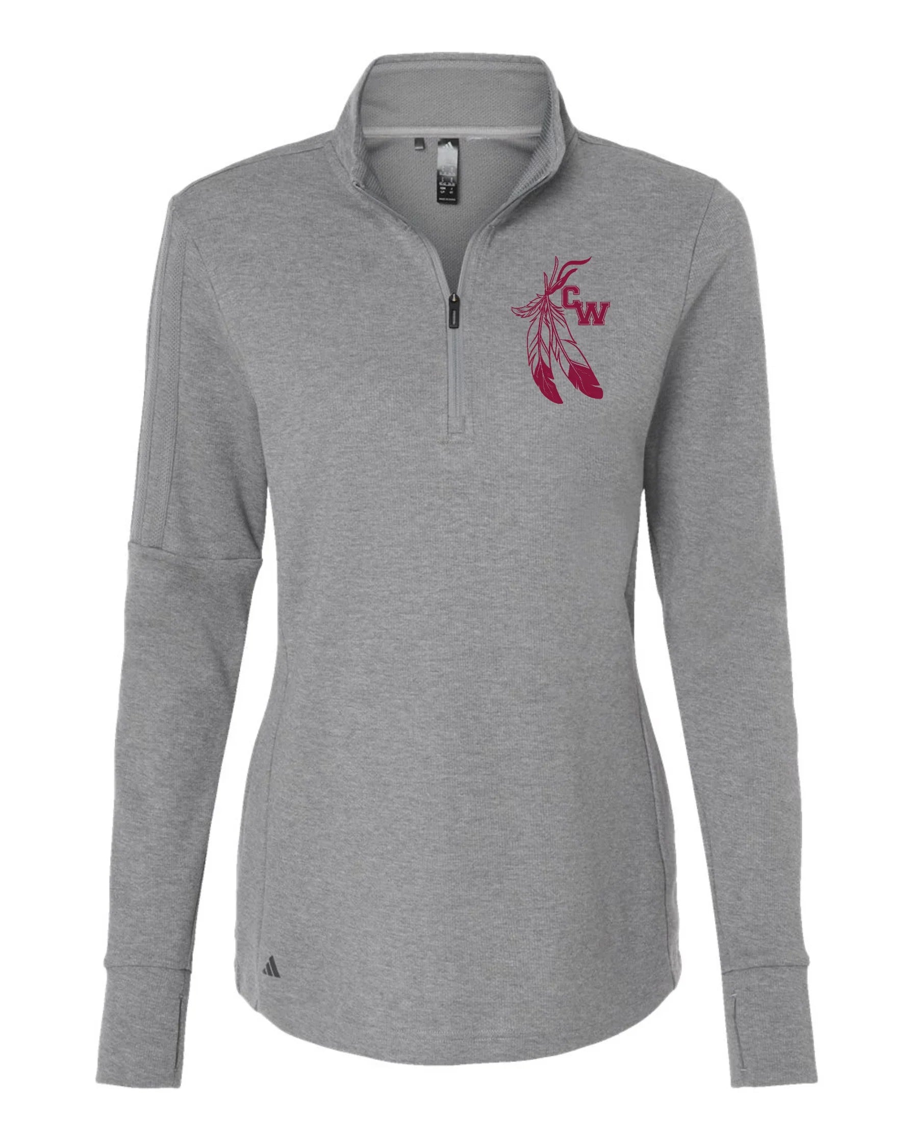 Canal Winchester "CW" Adidas 3-Stripe Women's Embroidered Quarter Zip Sweater - Varsity92