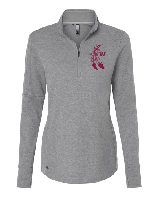 Canal Winchester "CW" Adidas 3-Stripe Women's Embroidered Quarter Zip Sweater