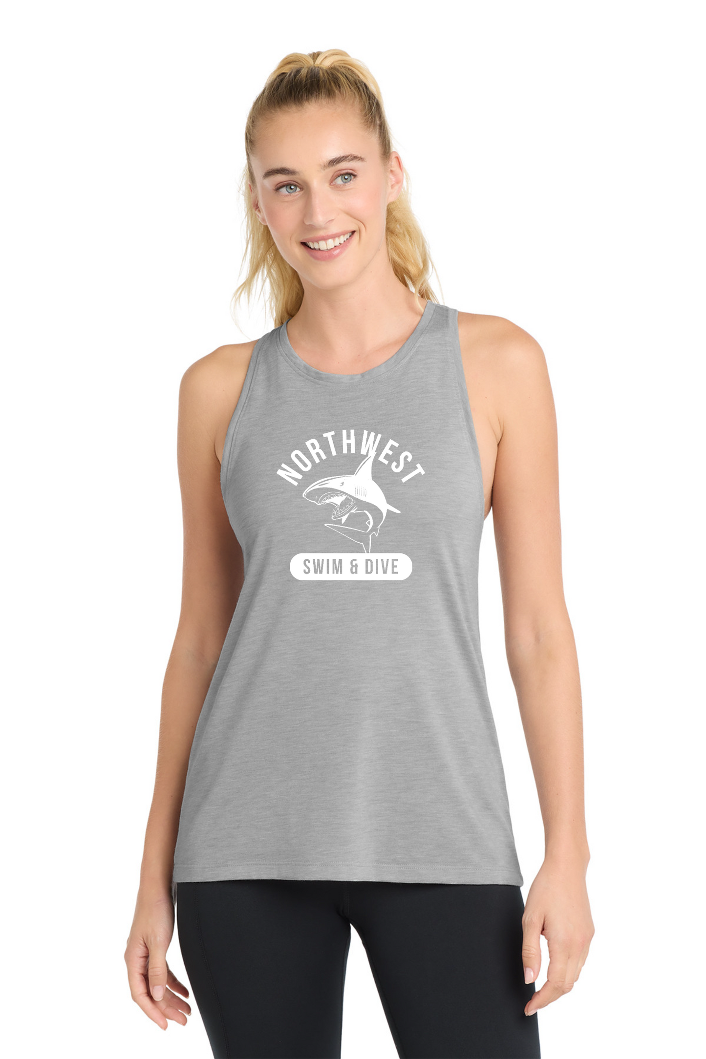 Northwest Swim "TIGERSHARKS" Sport-Tek Women's Tri-Blend Racerback Tank