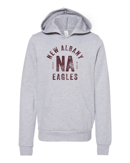 "New Albany NA Eagles" + Soar High" on Hood YOUTH Super Soft Unisex Hoodie