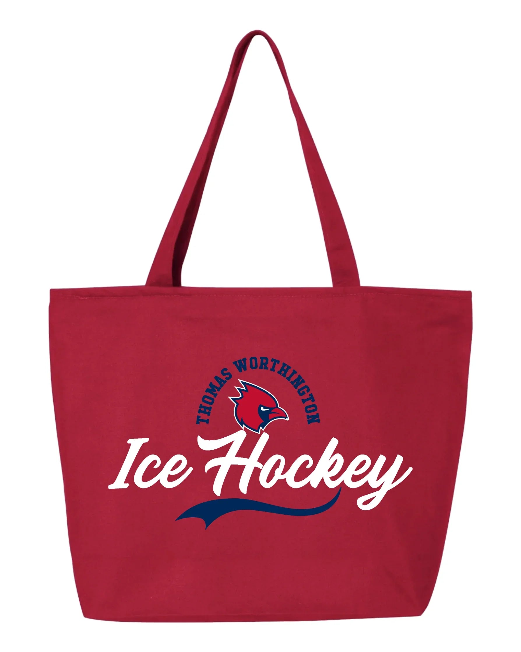 "Thomas Worthington Ice Hockey" Script Zippered Canvas Tote - Varsity92
