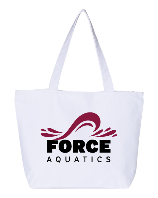 "Force Aquatics" Zippered Canvas Tote