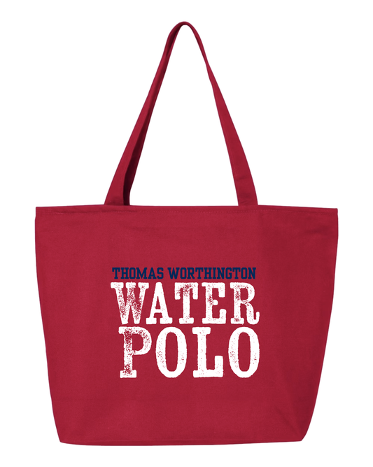 "Thomas Worthington Water Polo" Zippered Canvas Tote