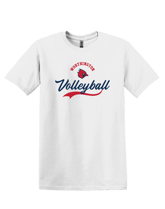 "Worthington Volleyball" Script Unisex Softstyle Tee