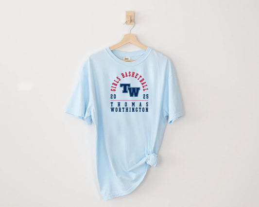 "Thomas Worthington Girls Basketball 2025" Comfort Colors Unisex Vintage Tee - Varsity92