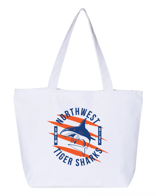 Northwest Swim "2025 TIGERSHARKS" Zippered Canvas Tote