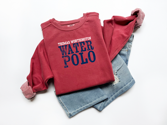 "Thomas Worthington Water Polo" Comfort Colors Vintage Sweatshirt