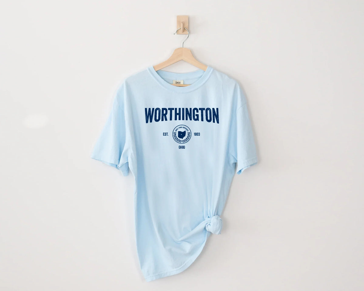 Worthington, Ohio "Est 1803" Comfort Colors Unisex Vintage Tee - Varsity92