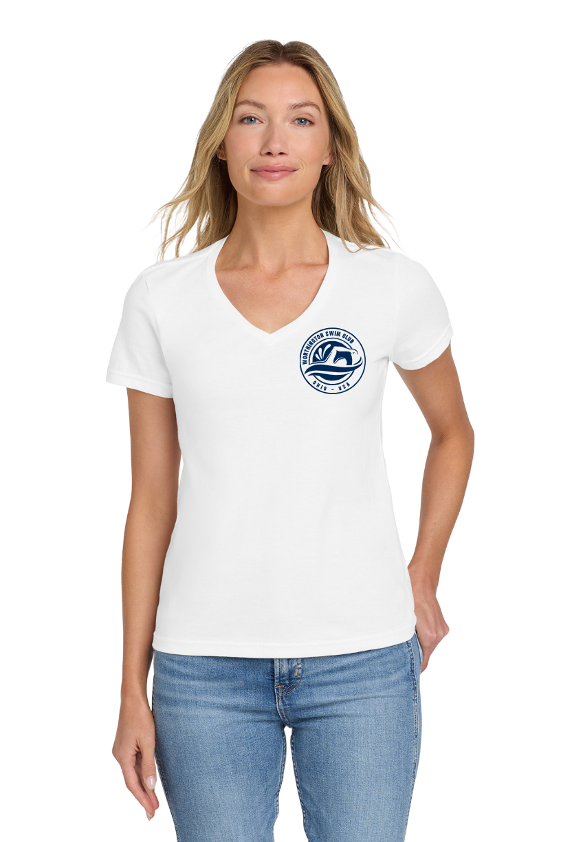 "Worthington Swim Club" Women's Softstyle V-Neck Tee