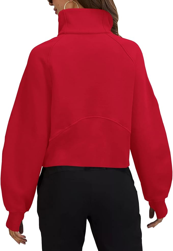 “CARDS” 1/2 Zip Cropped Women’s Sweatshirt