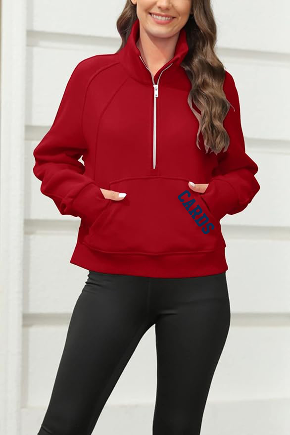 “CARDS” 1/2 Zip Cropped Women’s Sweatshirt