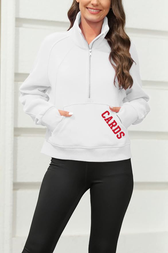 “CARDS” 1/2 Zip Cropped Women’s Sweatshirt