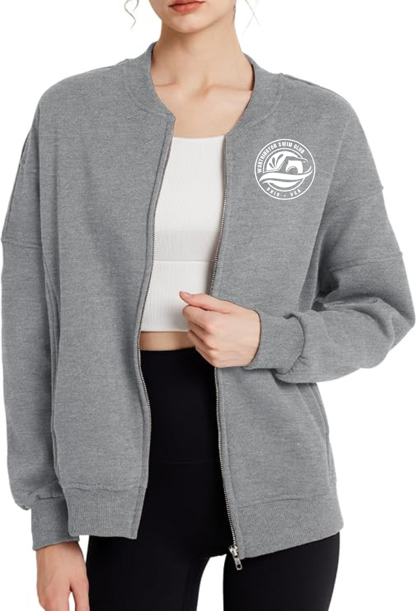 "Worthington Swim Club" Embroidered Women's Zip-Up Fleece Jacket