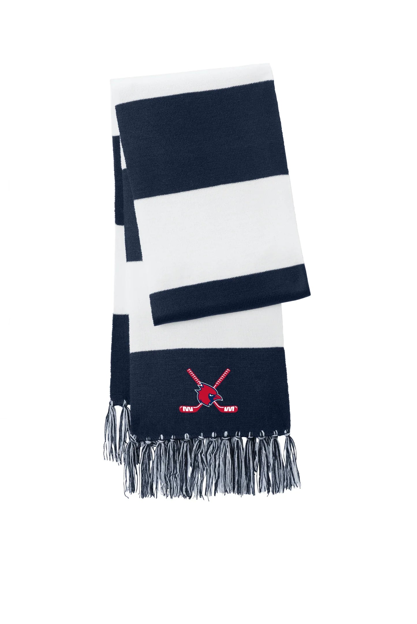 Thomas Worthington "Cardinal + Hockey Sticks" Embroidered Scarf - Varsity92