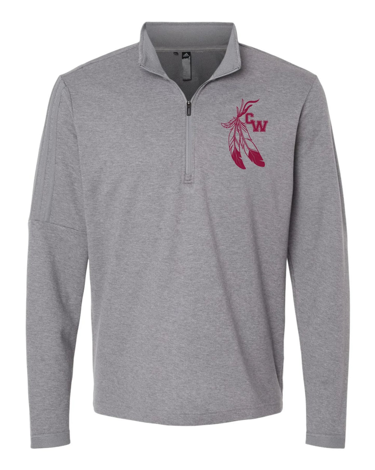 Canal Winchester "CW" Men's Adidas 3-Stripe Embroidered Quarter Zip Sweater - Varsity92